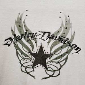 Harley‎ Davidson Cream Pullover Turtle Neck Sweater Cotton Women's Size L